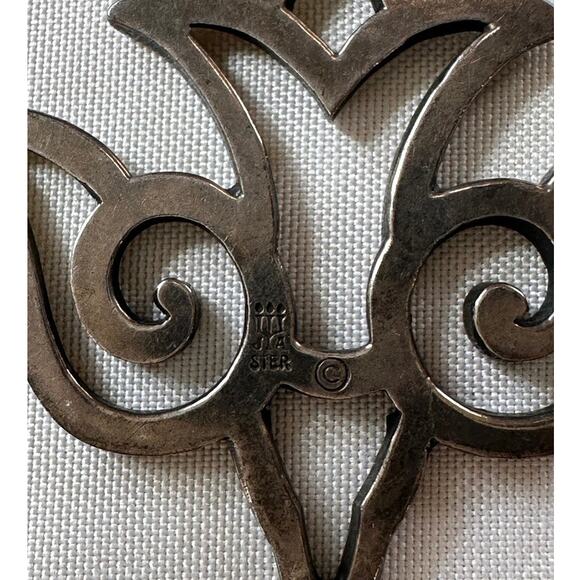 Retired James Avery Sterling Silver Large Open Descending Dove Pendant - Picture 4 of 6